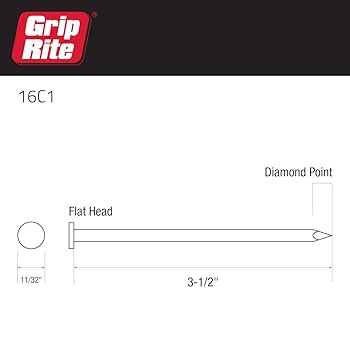 R-Nail Grip Rite 1 Lbs 16 in. Hot Galvanized Ring Shank Deck Nail